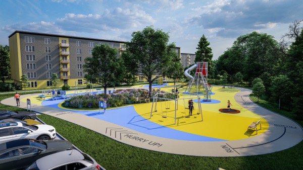 Dětské hřiště u knihovny