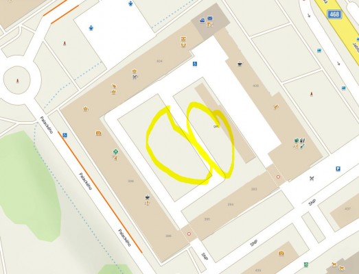 Parkovací místa ve dvoře