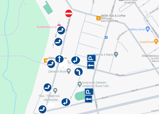 Zjednosměrnění ulic Horní a Slezská